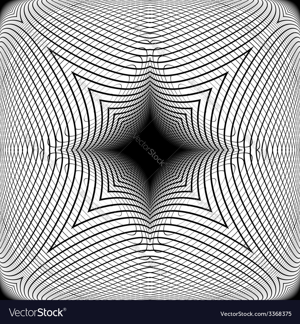 Design monochrome warped grid pattern