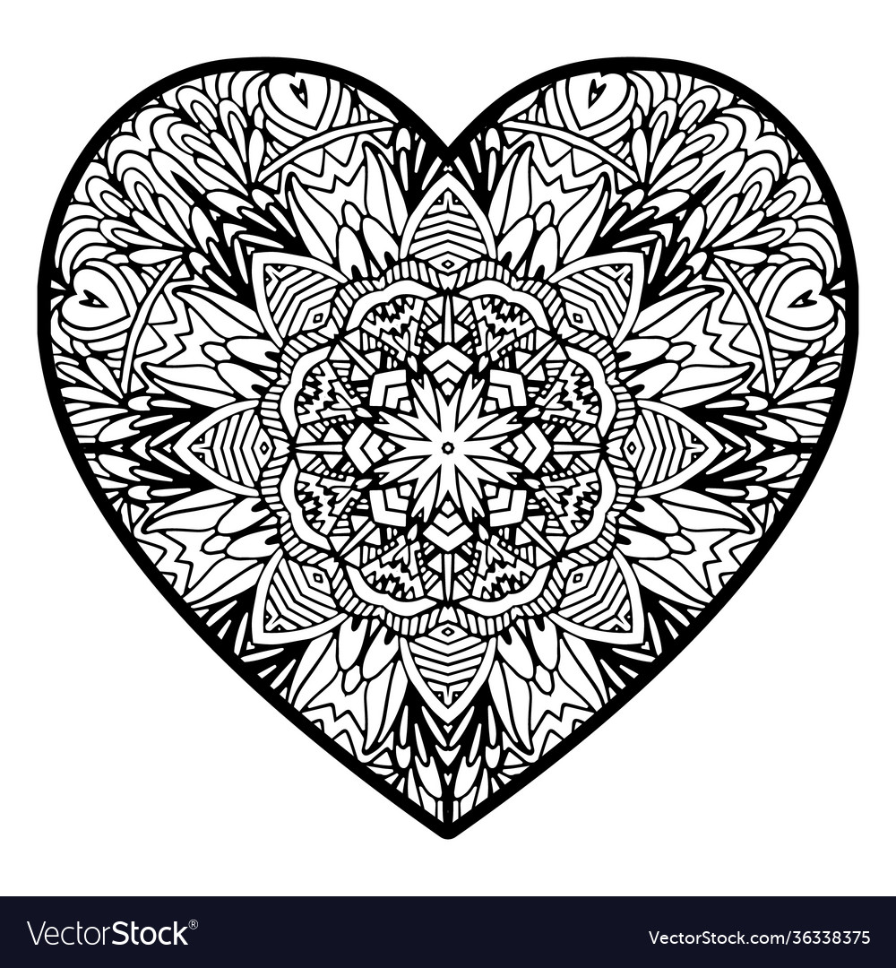 Doodle ornamental decorated valentine day symbol