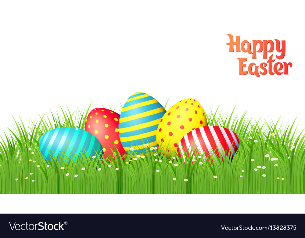 Easter eggs on white background Royalty Free Vector Image