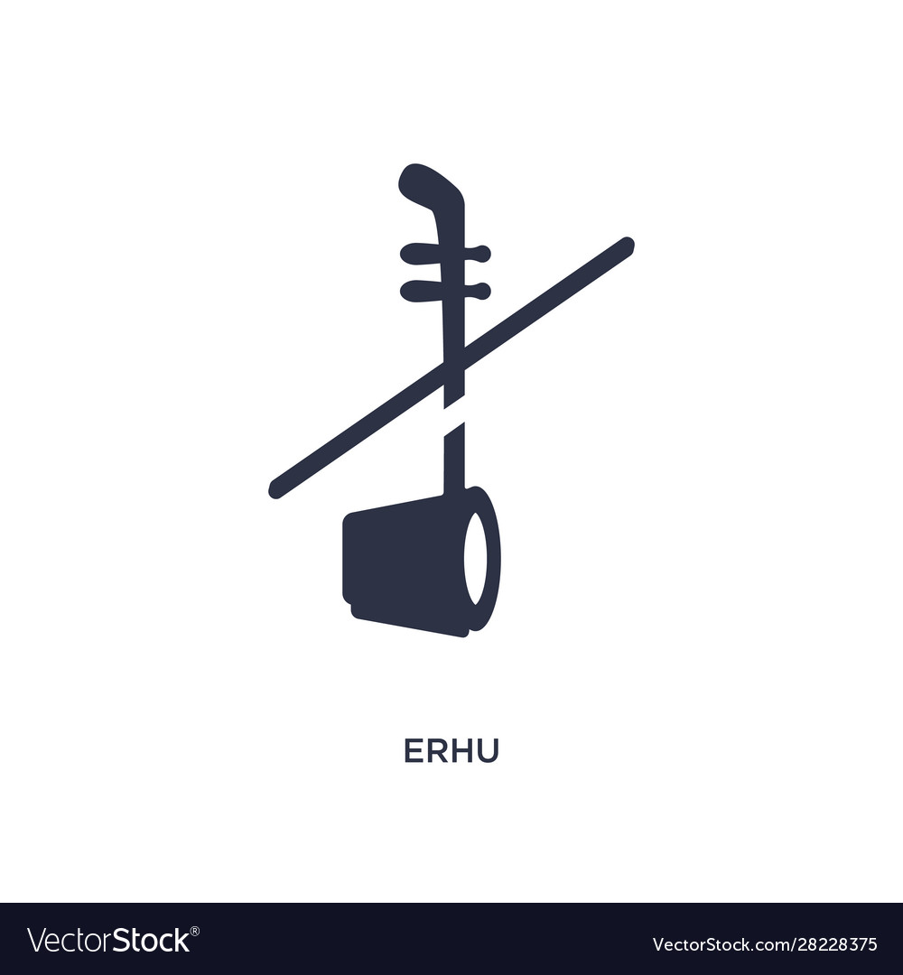 Erhu icon on white background simple element from vector image Erhu icon on white background simple element from