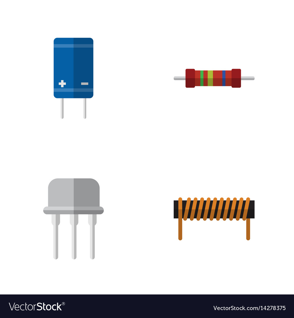 Flat electronics set of transistor bobbin resist