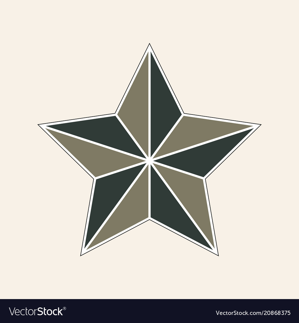 Flat style retro star icon vector image Flat style retro star icon