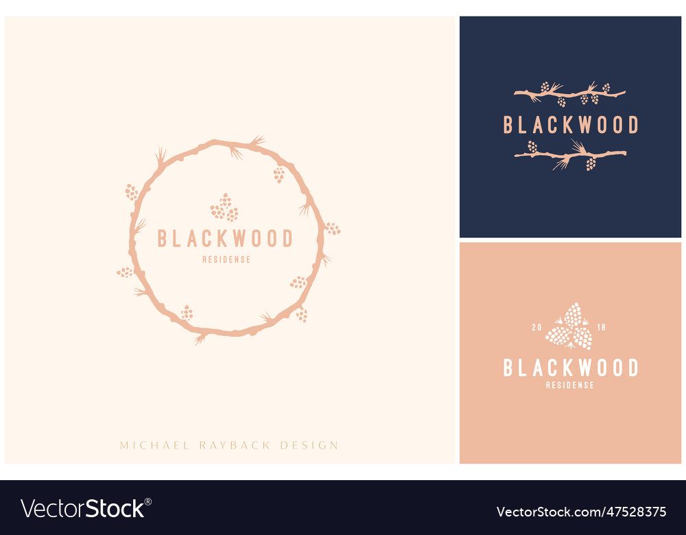 Hand drawn logo design floral