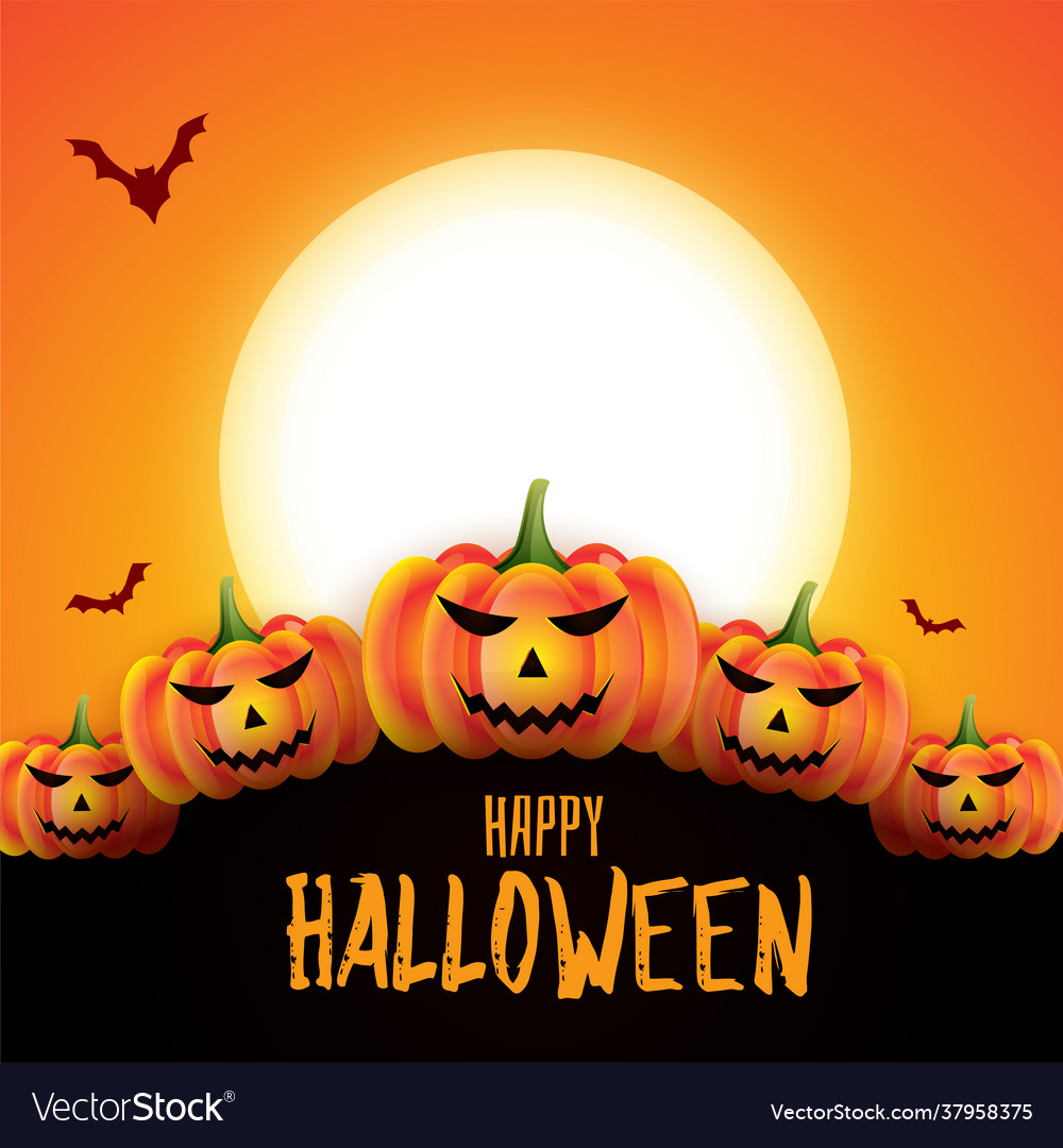 Happy halloween scary spooky card design Vector Image