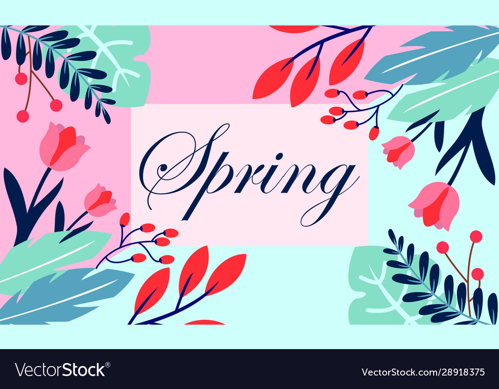 Hello spring text banner