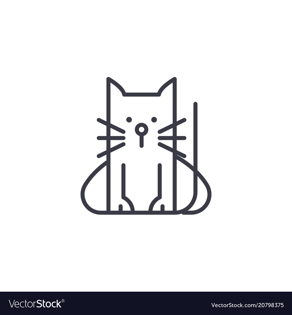 Cat icon vector. Linear style sign for mobile concept and web