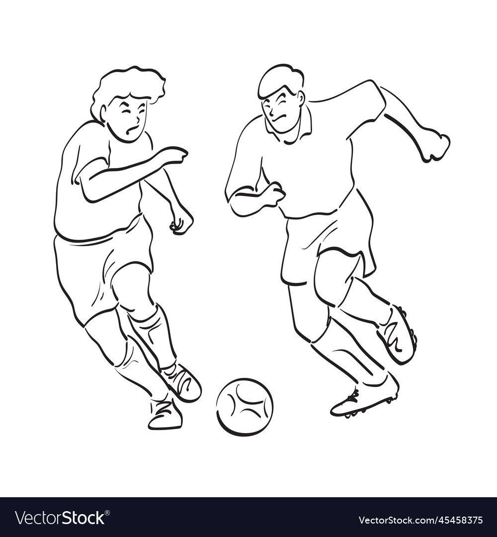 Two soccer players Royalty Free Vector Image - VectorStock