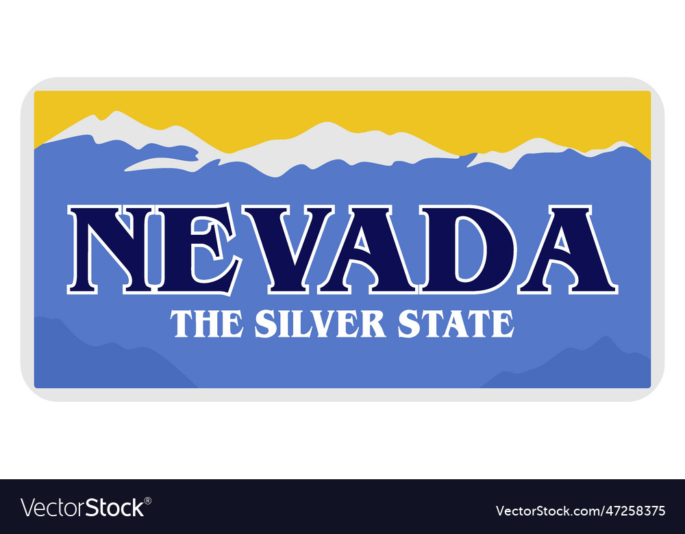 Nevada state the silver state Royalty Free Vector Image