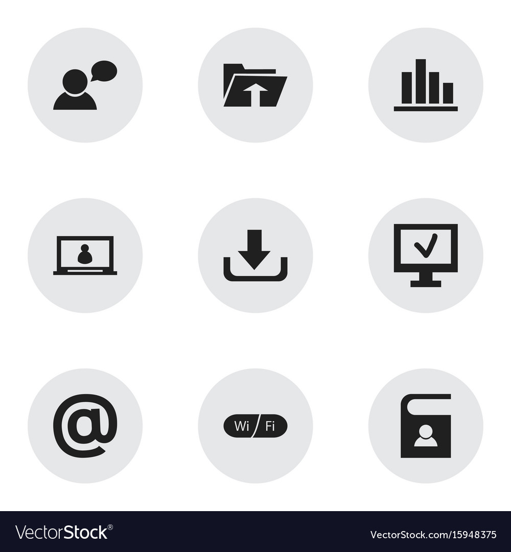 Set of 9 editable global icons includes symbols