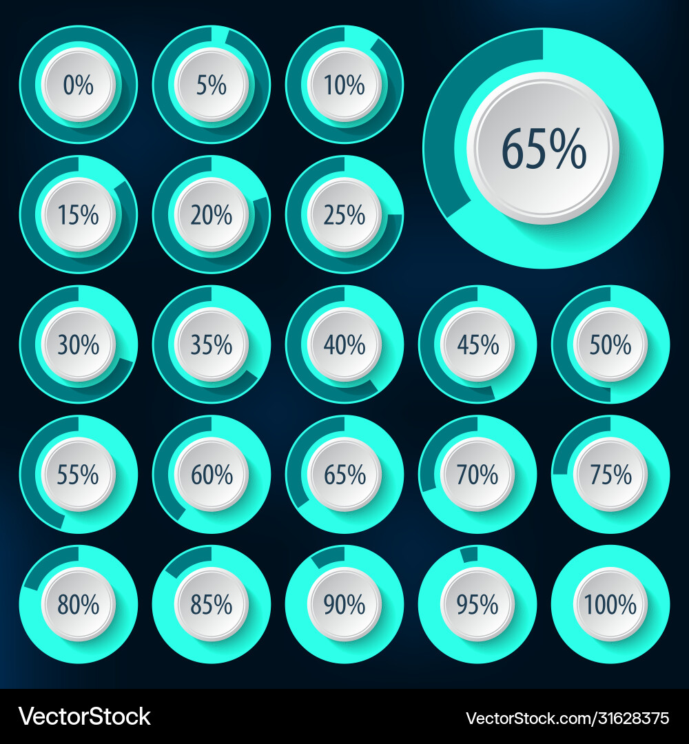 Set pie charts for business Royalty Free Vector Image