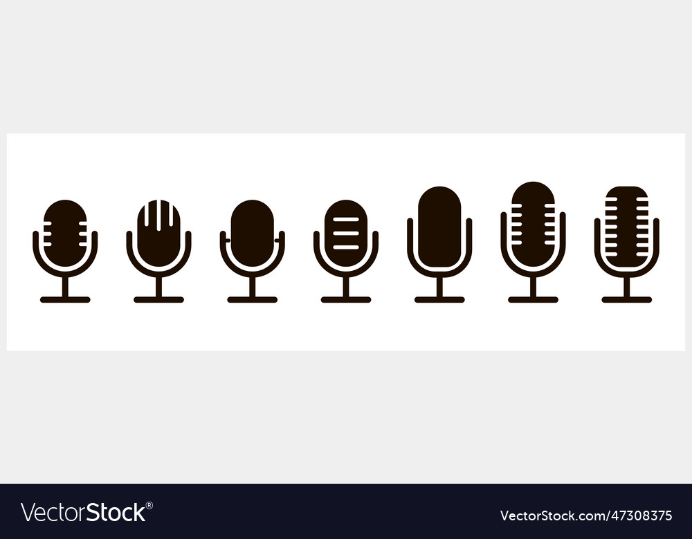 Stencil microphone icon mic clipart