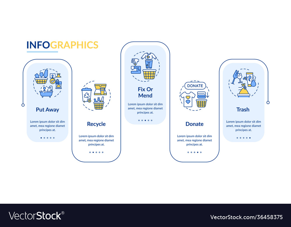 Ways to declutter things infographic template Vector Image Ways to declutter things infographic template