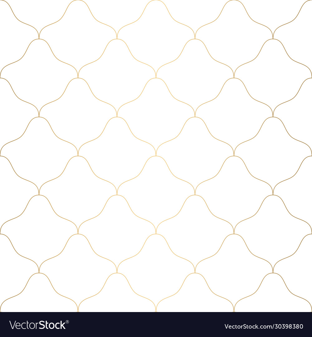 Art deco pattern seamless white and gold Vector Image