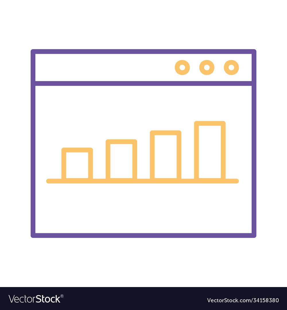 Bars chart in website line style icon