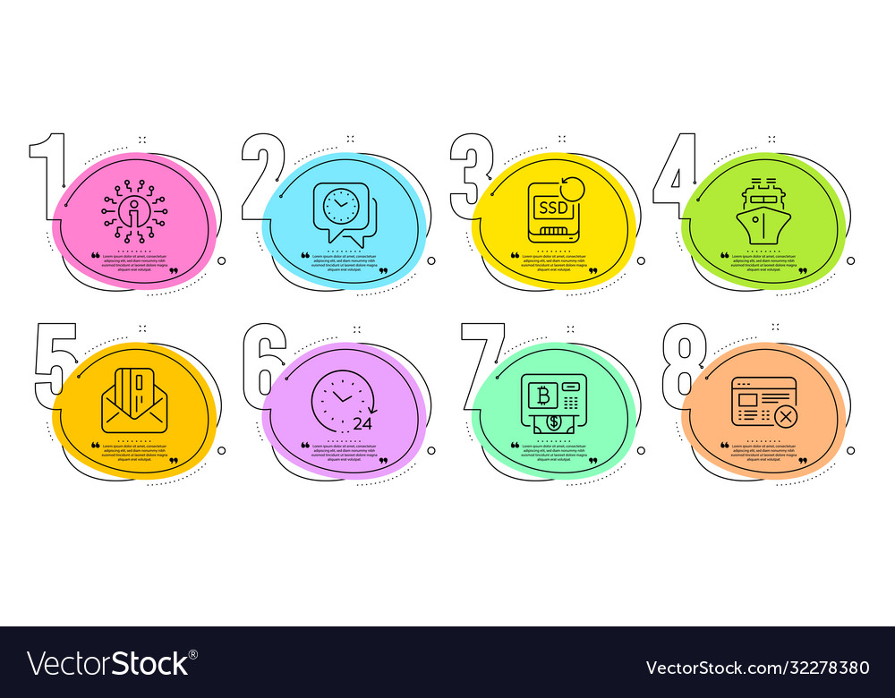 Bitcoin atm reject web and recovery ssd icons set vector image Bitcoin atm reject web and recovery ssd icons set