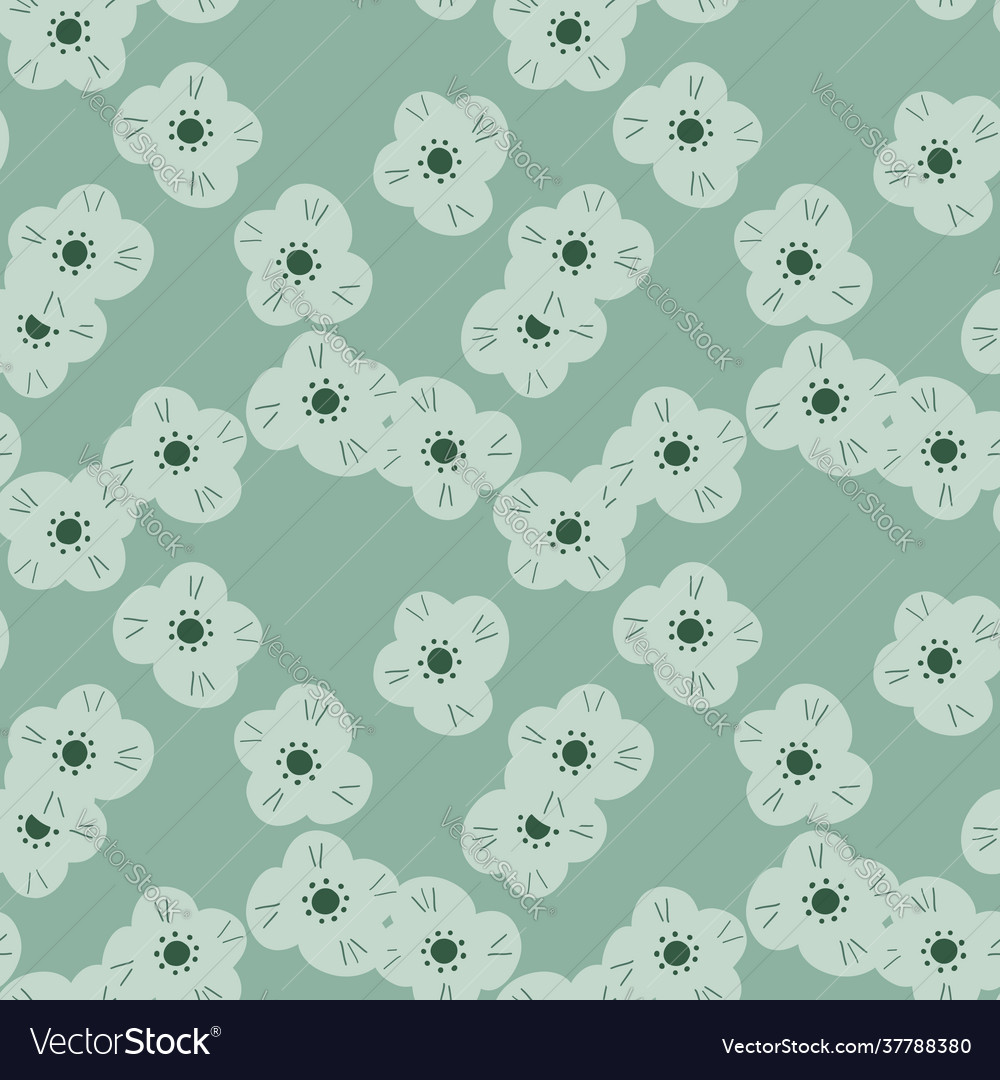 Bloom seamless pattern with random light green Vector Image Bloom seamless pattern with random light green