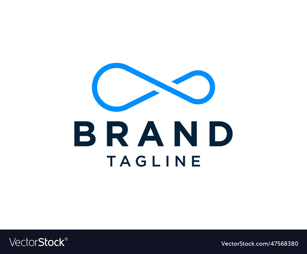 Blue line infinity logo isolated on white Vector Image