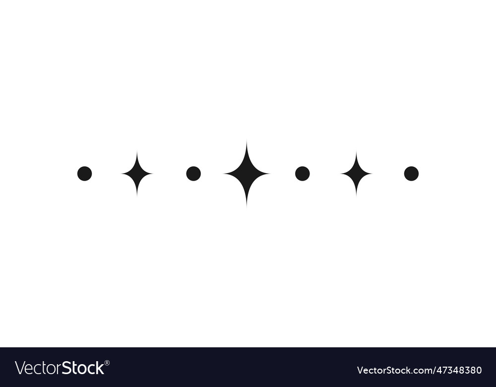 Celestial star sparkle pattern line text divider