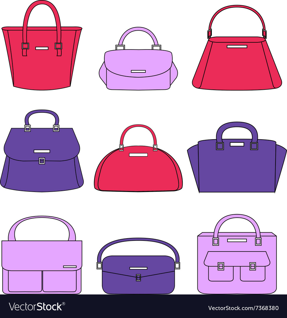 Colorful Handbags On White Background