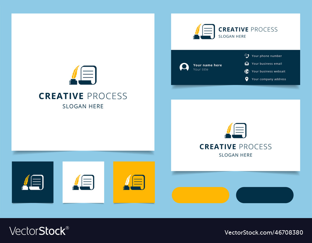 Creative process logo design with editable slogan