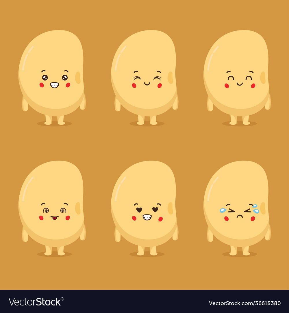 Cute soy character with various expressions