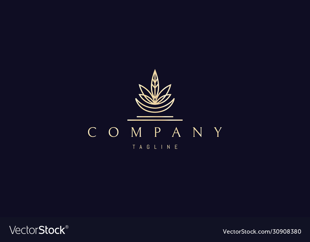 Golden logo on which an abstract image Royalty Free Vector