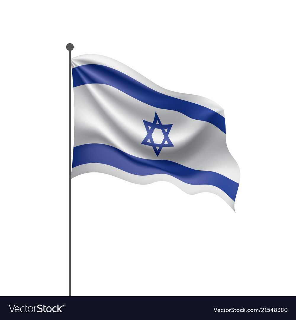 Israel flag on a white Royalty Free Vector Image