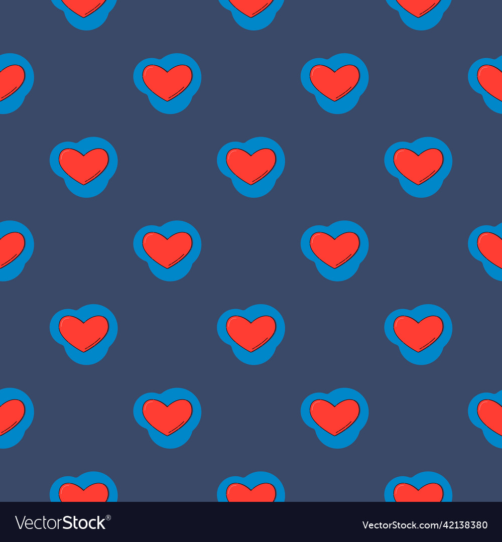 Line art seamless pattern in the form of a red