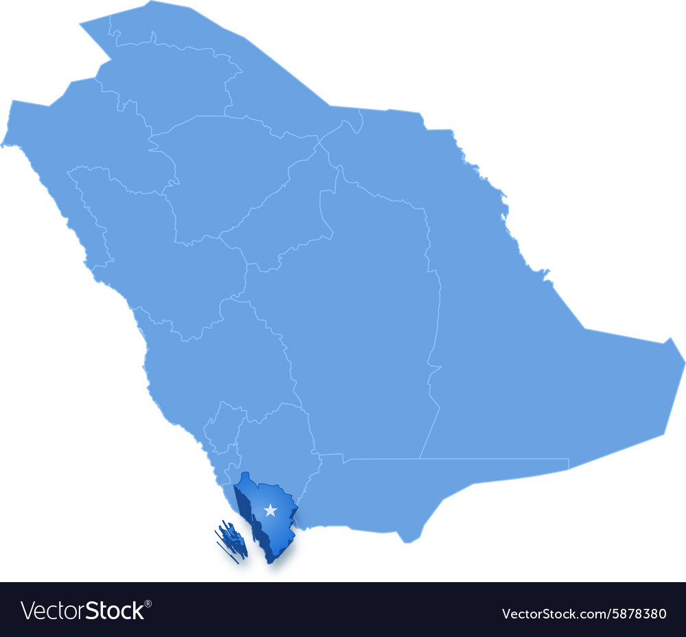 Map of saudi arabia the region jizan Royalty Free Vector