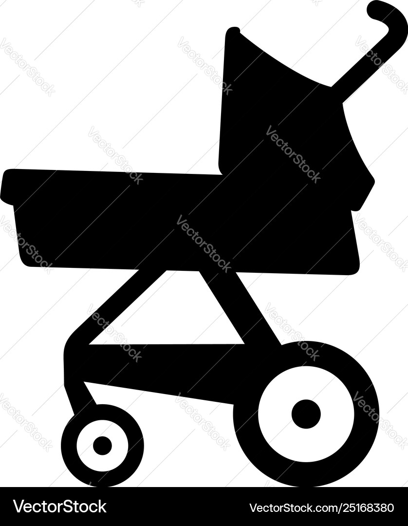 Newborn baby stroller pram carriage Royalty Free Vector