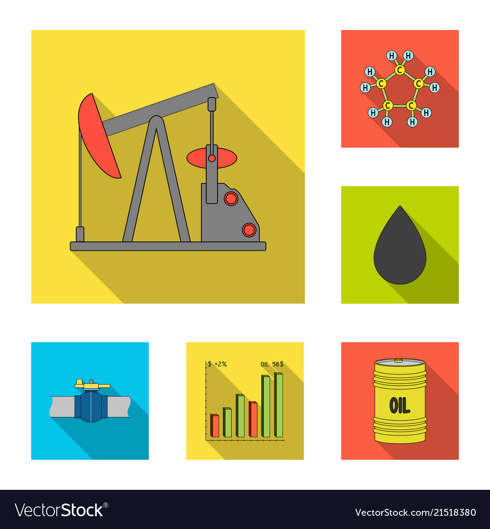 Oil industry flat icons in set collection Vector Image