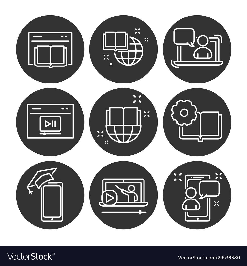 Online education icon set