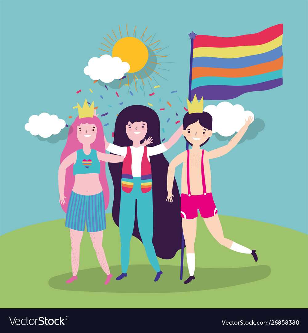 People community lgbtq flat design Royalty Free Vector Image