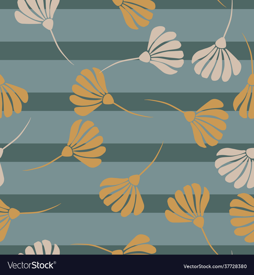 Random botanic seamless pattern with simple style vector image Random botanic seamless pattern with simple style