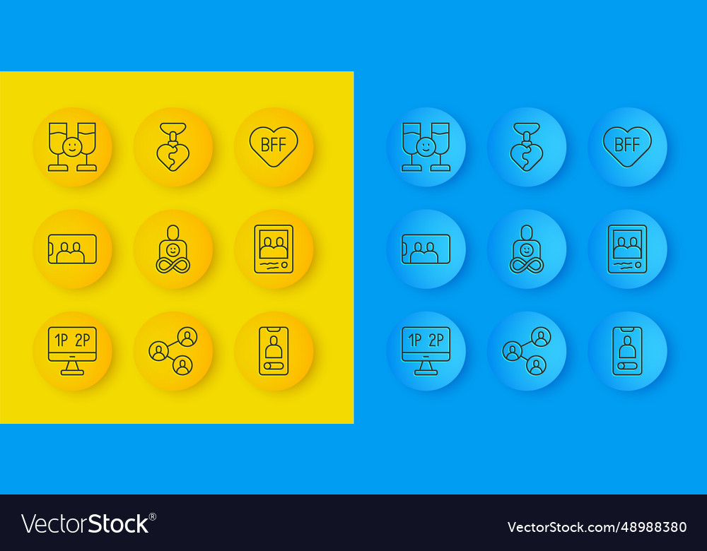 Set line computer monitor screen selfie mobile vector image Set line computer monitor screen selfie mobile