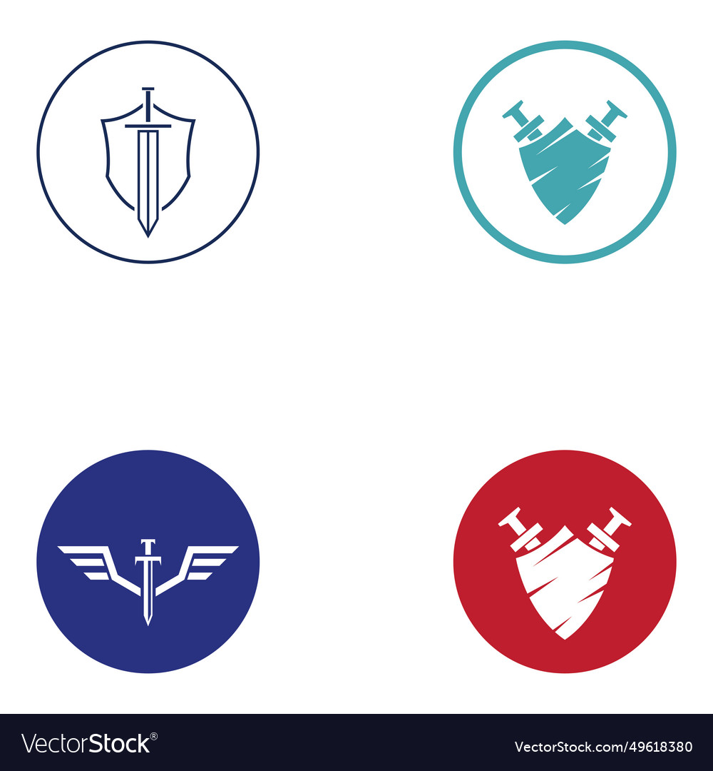 Sword shield and kings logo design