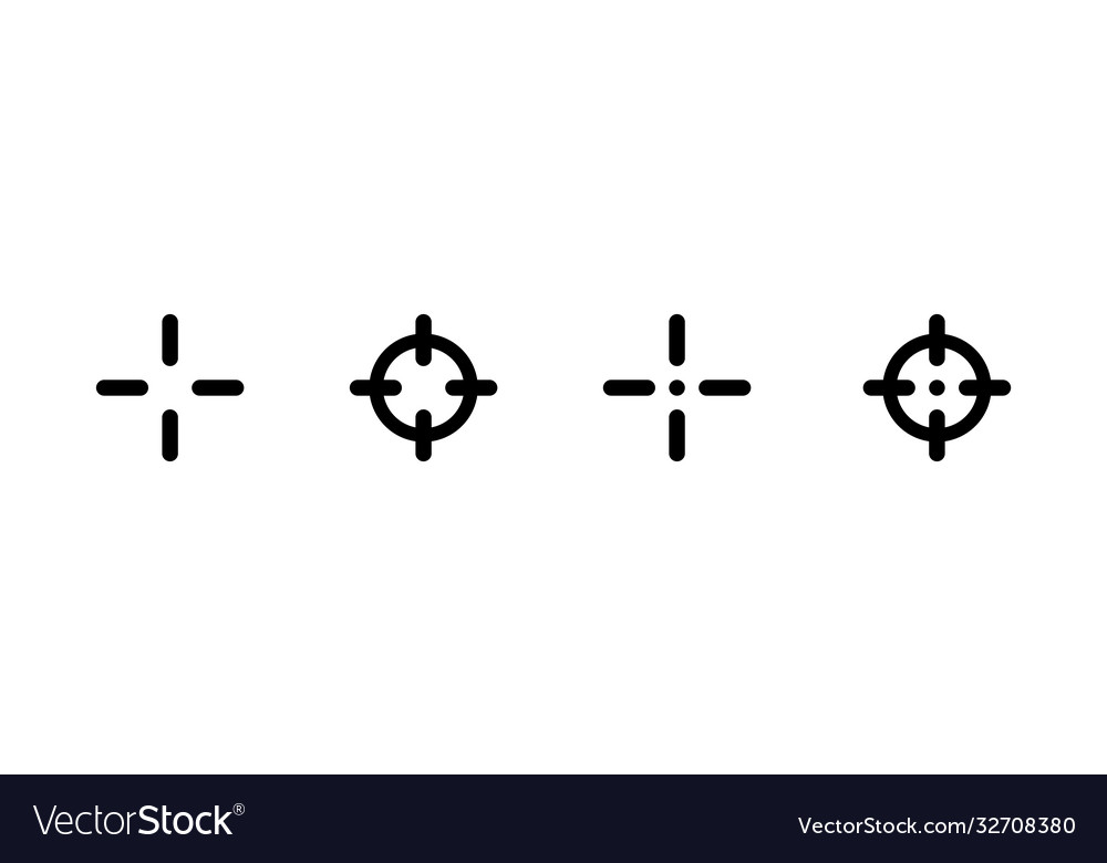 Target aim set targeting shooting isolated symbol