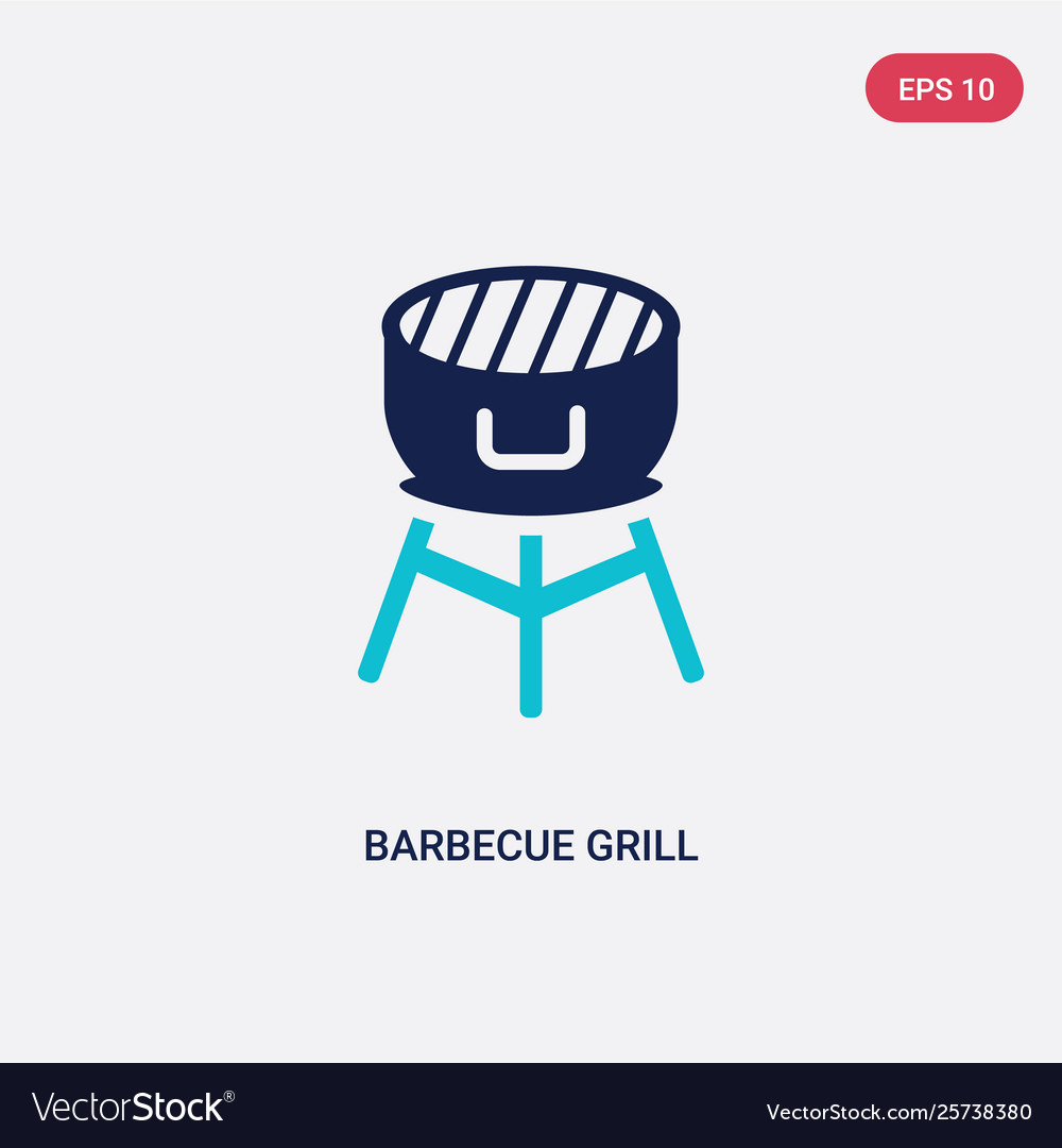 Two color barbecue grill icon from food concept