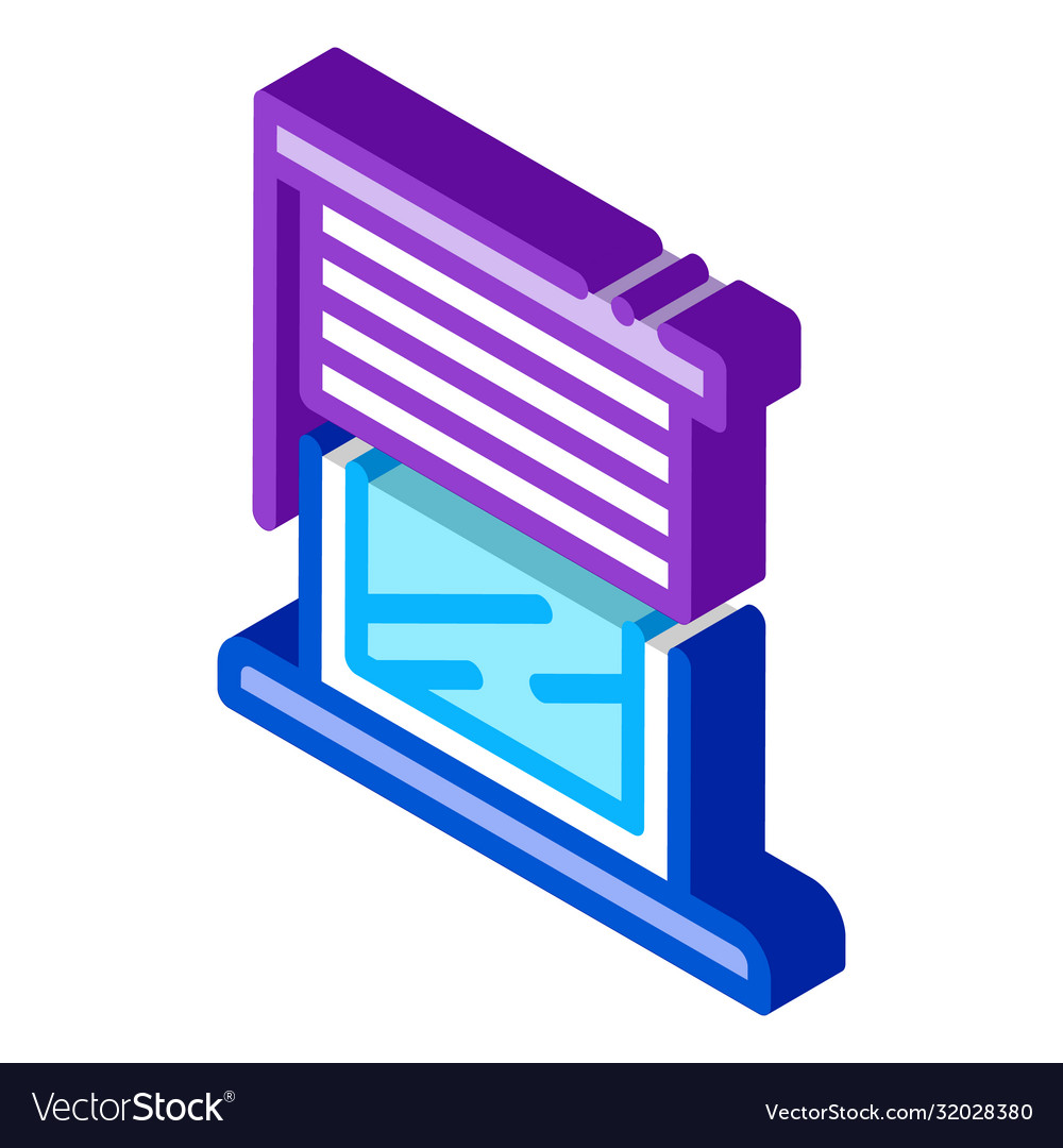 Window with shutters isometric icon