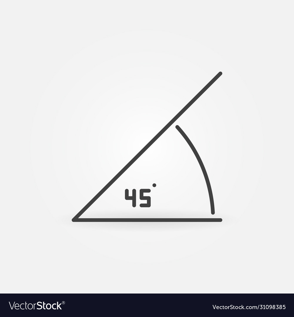 45 Degrees Angle Concept Icon In Thin Line Vector Image