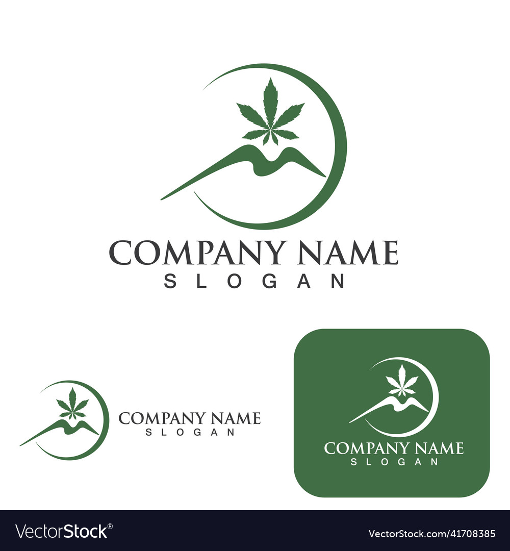 Cannabis leaf health nature logo
