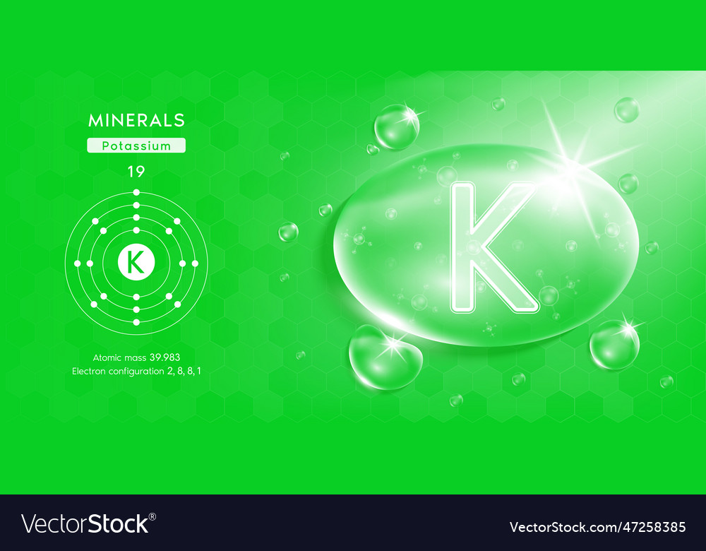 Drop water minerals potassium green