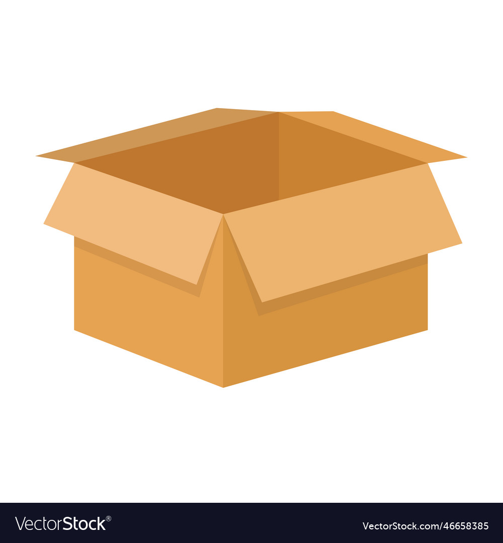 Empty open cardboard box Royalty Free Vector Image