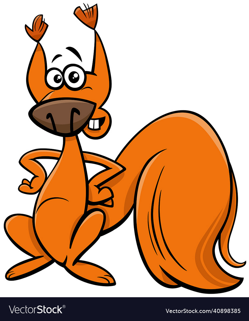 Funny cartoon squirrel wild animal character Vector Image