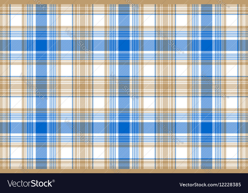 Gold and Blue Tartan Fabric Texture