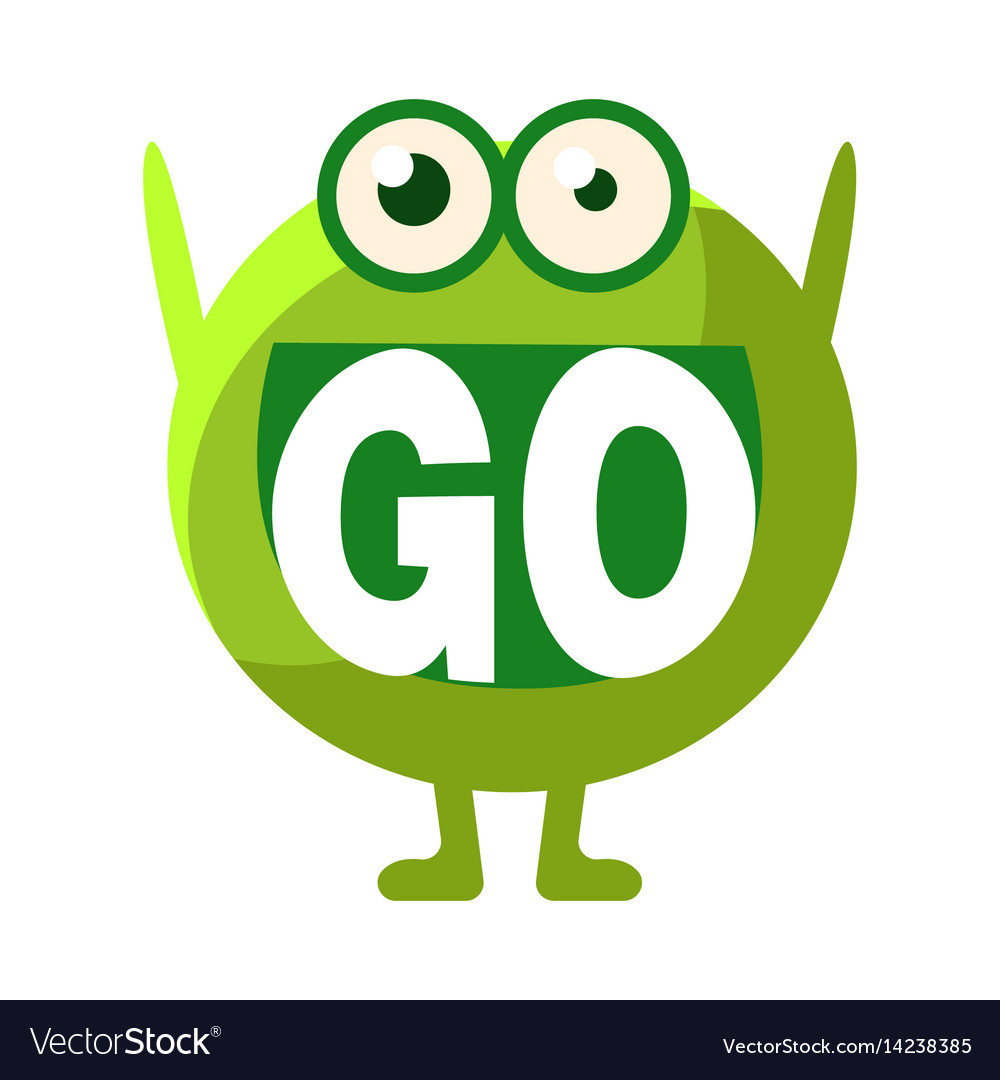 green blob saying go cute emoji character with vector image sweet emoji text messages