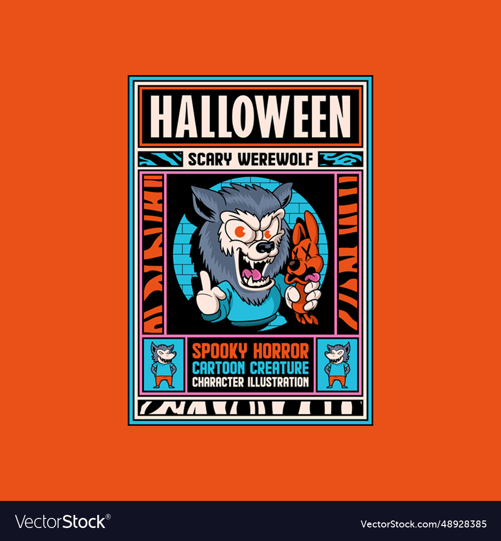 Halloween scary werewolf Royalty Free Vector Image