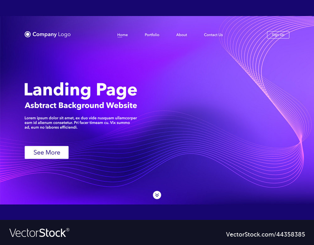 Landing page abstract background website template vector image Landing page abstract background website template