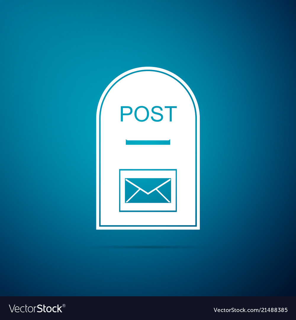 Postkasten-Symbol auf blauem Hintergrund-Mail-Zeichen