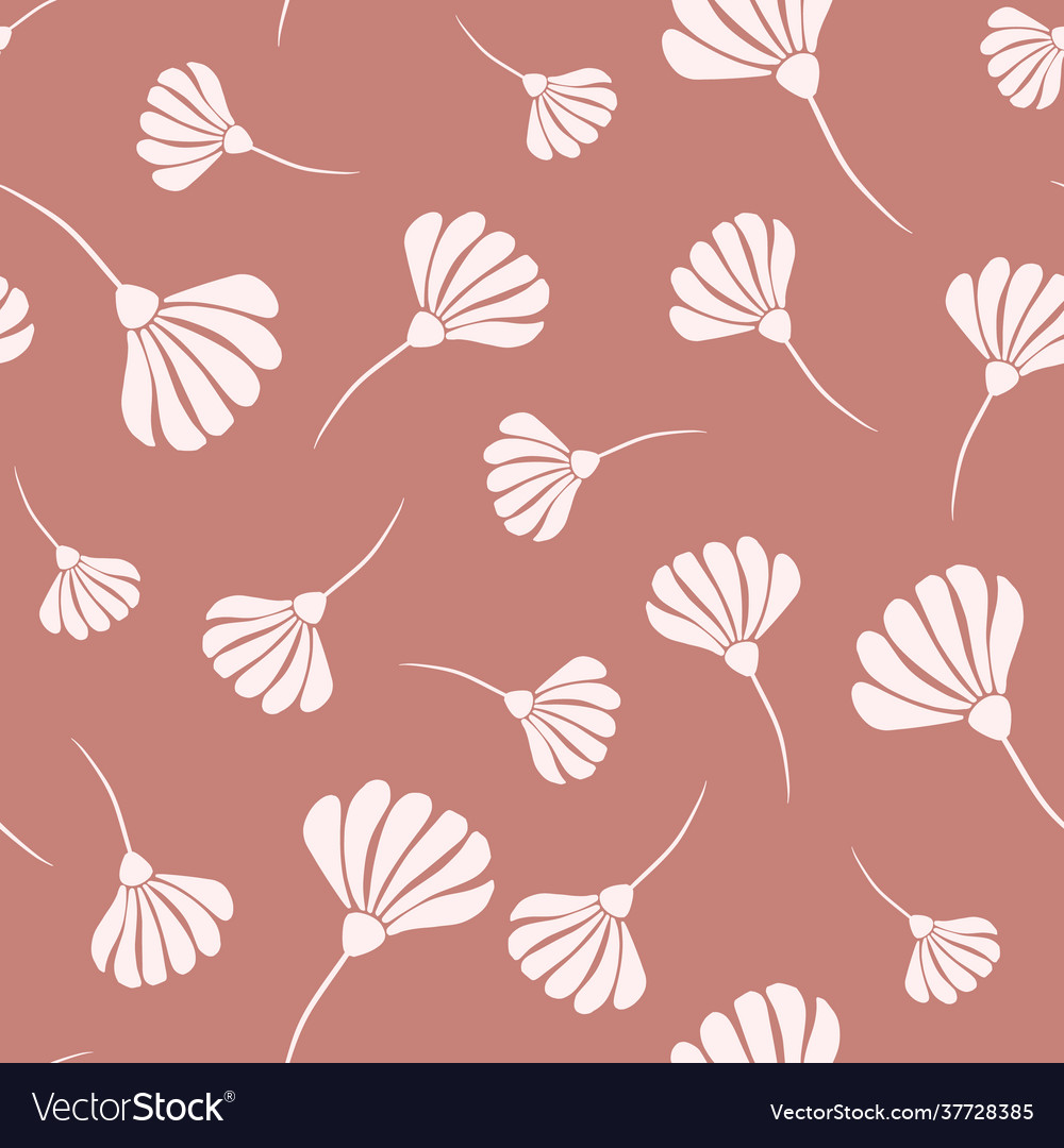 Random botanic seamless pattern with white flower vector image Random botanic seamless pattern with white flower